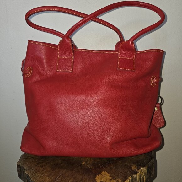Dooney & Bourke June Bag Red Leather Tote Large R376C Pockets - Picture 5 of 16